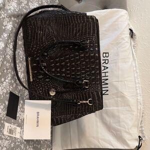 Brahmin Dark Textured Shoulder Bag
